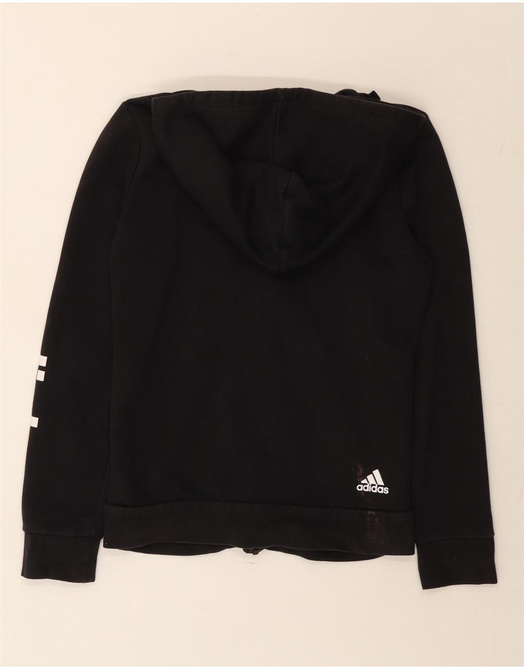Pulover ADIDAS pentru femei, cu grafică, cu fermoar, UK 12, negru mediu