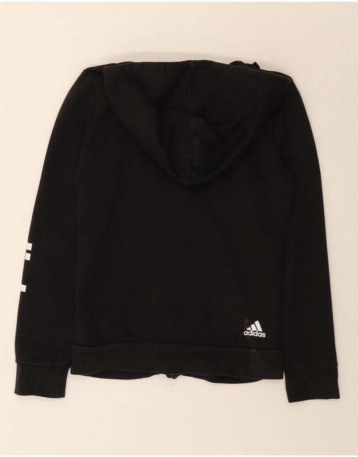 Pulover ADIDAS pentru femei, cu grafică, cu fermoar, UK 12, negru mediu