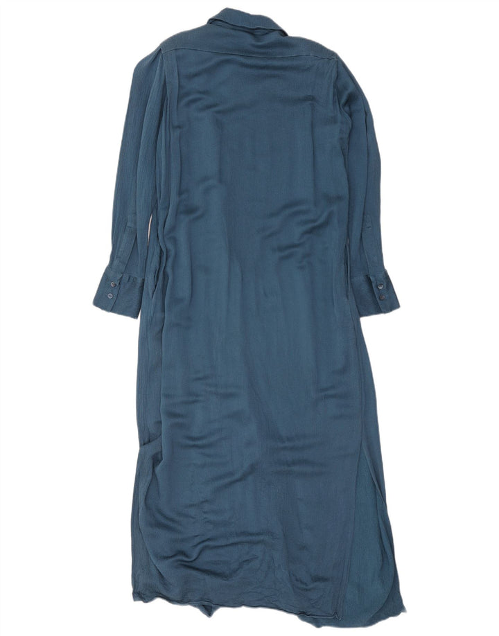 Massimo Dutti Rochie Cămașă Maxi Femei EU 38 Mediu Bleumarin Viscoză