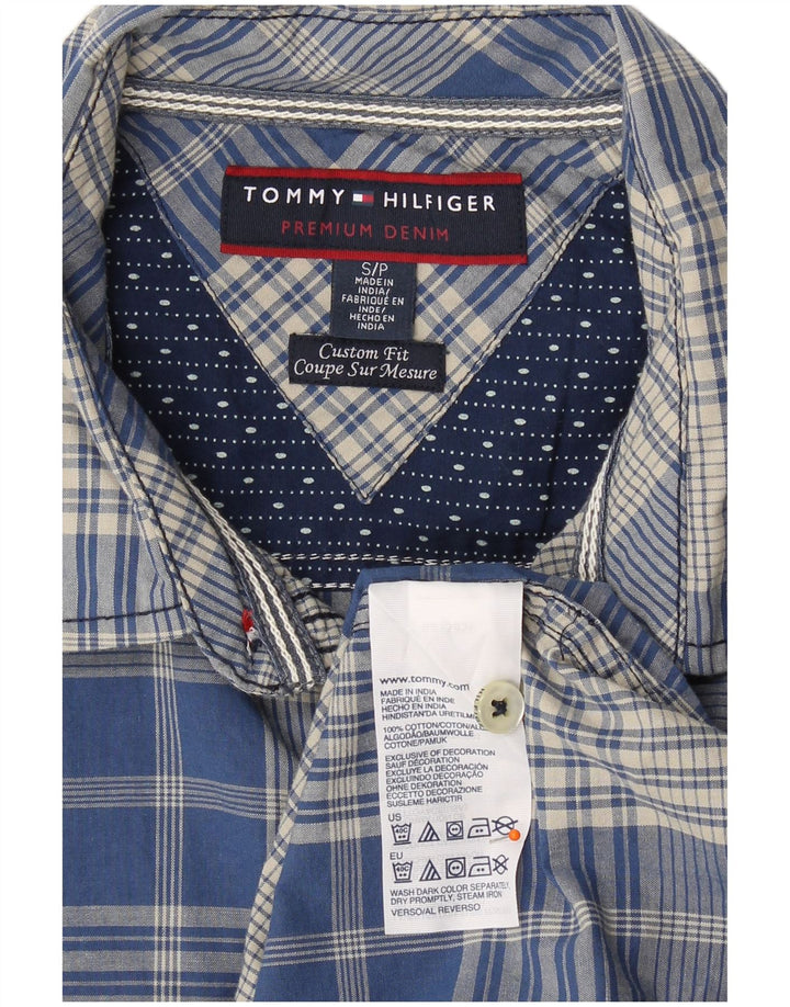 Cămașă personalizată pentru bărbați TOMMY HILFIGER, bumbac cu carouri albastre mici