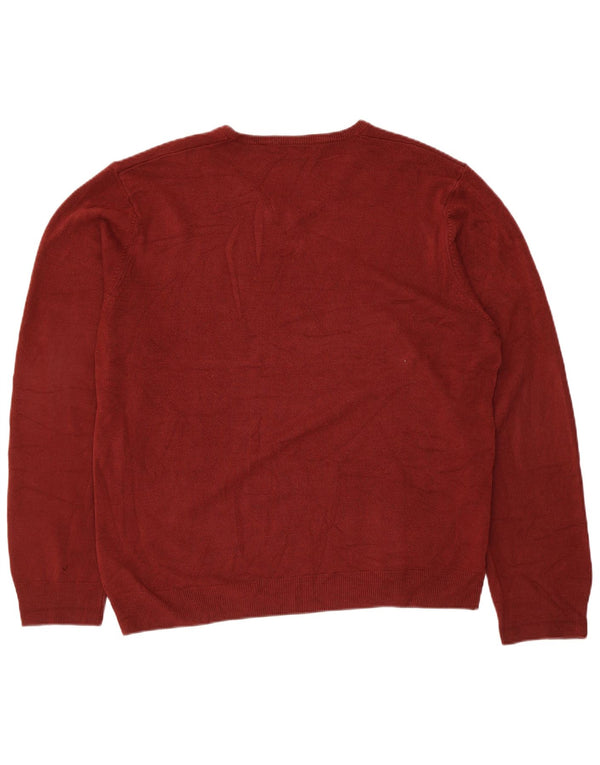 Pulover pentru bărbați Marks & Spencer, cu decolteu în V, XL Bordeaux Acrilic