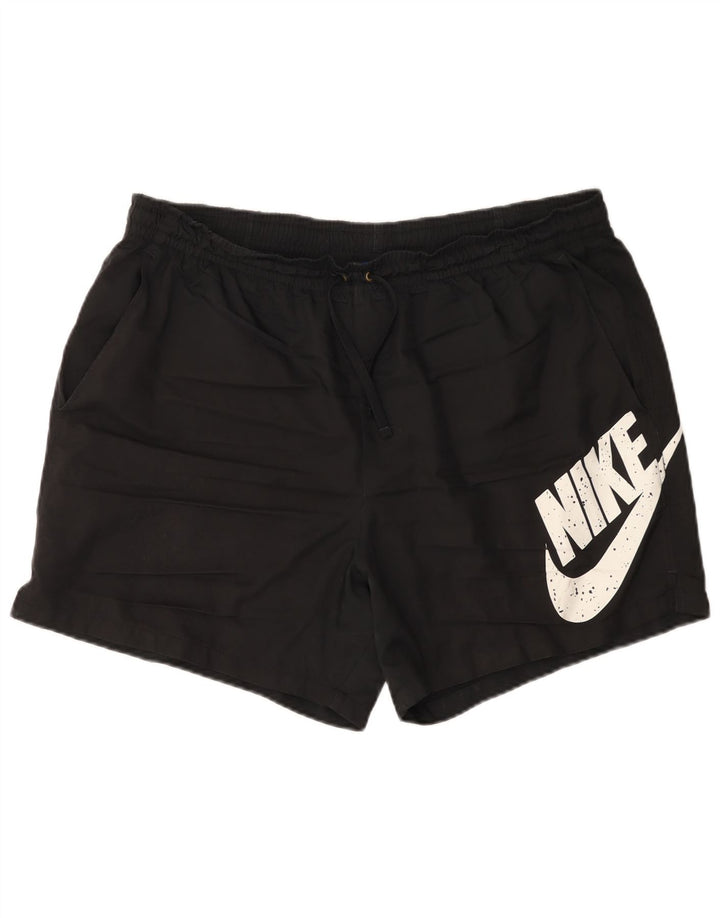 Pantaloni scurți sport grafic Nike pentru bărbați 2XL, poliester negru