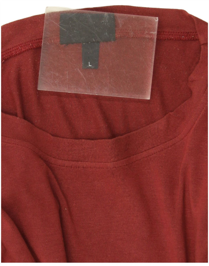 Trussardi Jeans Top pentru bărbați cu mânecă lungă, mare, roșu, viscoză