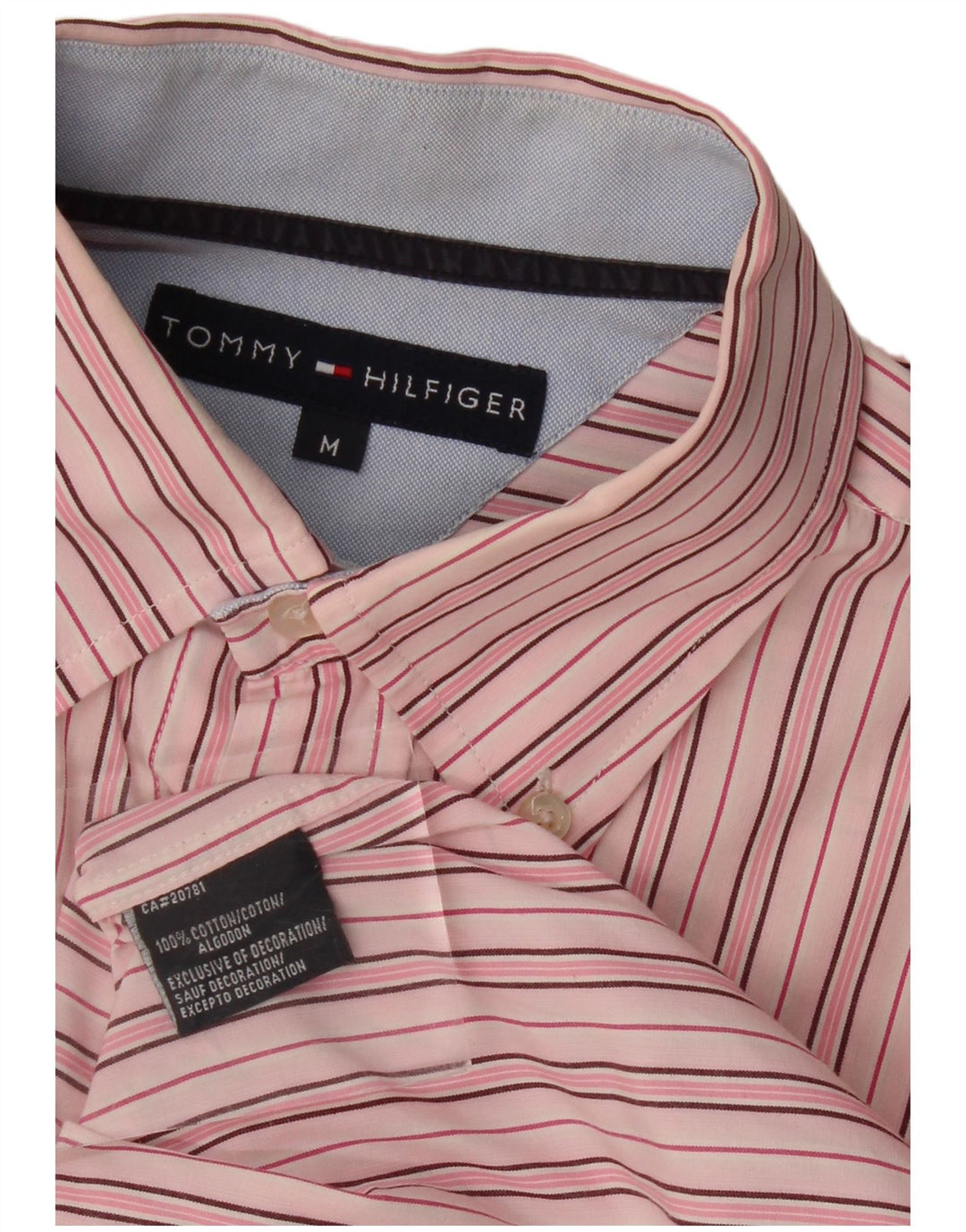Cămașă Tommy Hilfiger pentru bărbați, bumbac cu dungi roz mediu