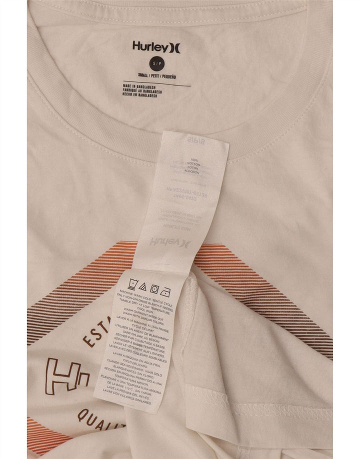 Tricou grafic pentru bărbați Hurley Top mic din bumbac alb