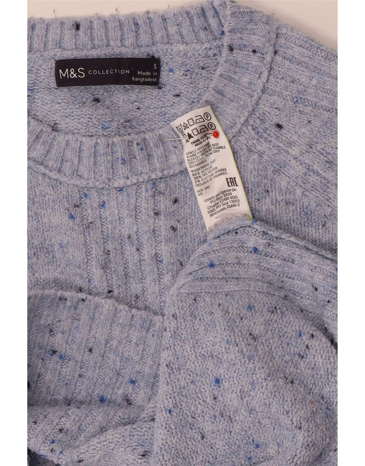 Pulover pentru femei Marks & Spencer cu decolteu rotund UK 10 Mic albastru pete