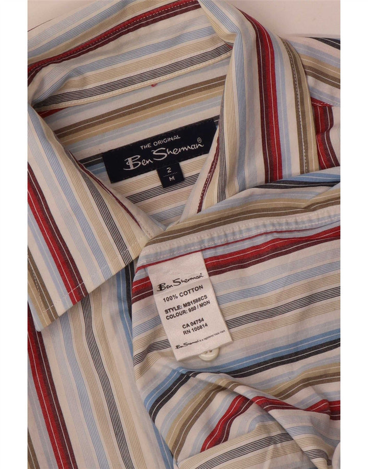 Cămașă cu mânecă scurtă pentru bărbați Ben Sherman, bumbac cu dungi medii, multicolore