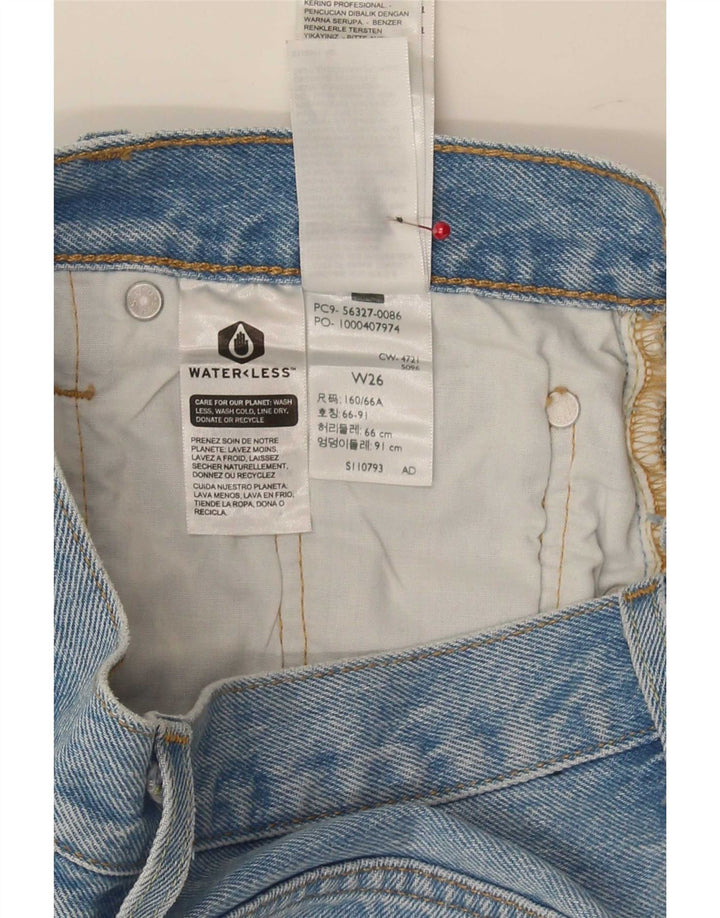 Pantaloni scurți Levi's 501 din denim distressed W26 Small Blue Bumbac