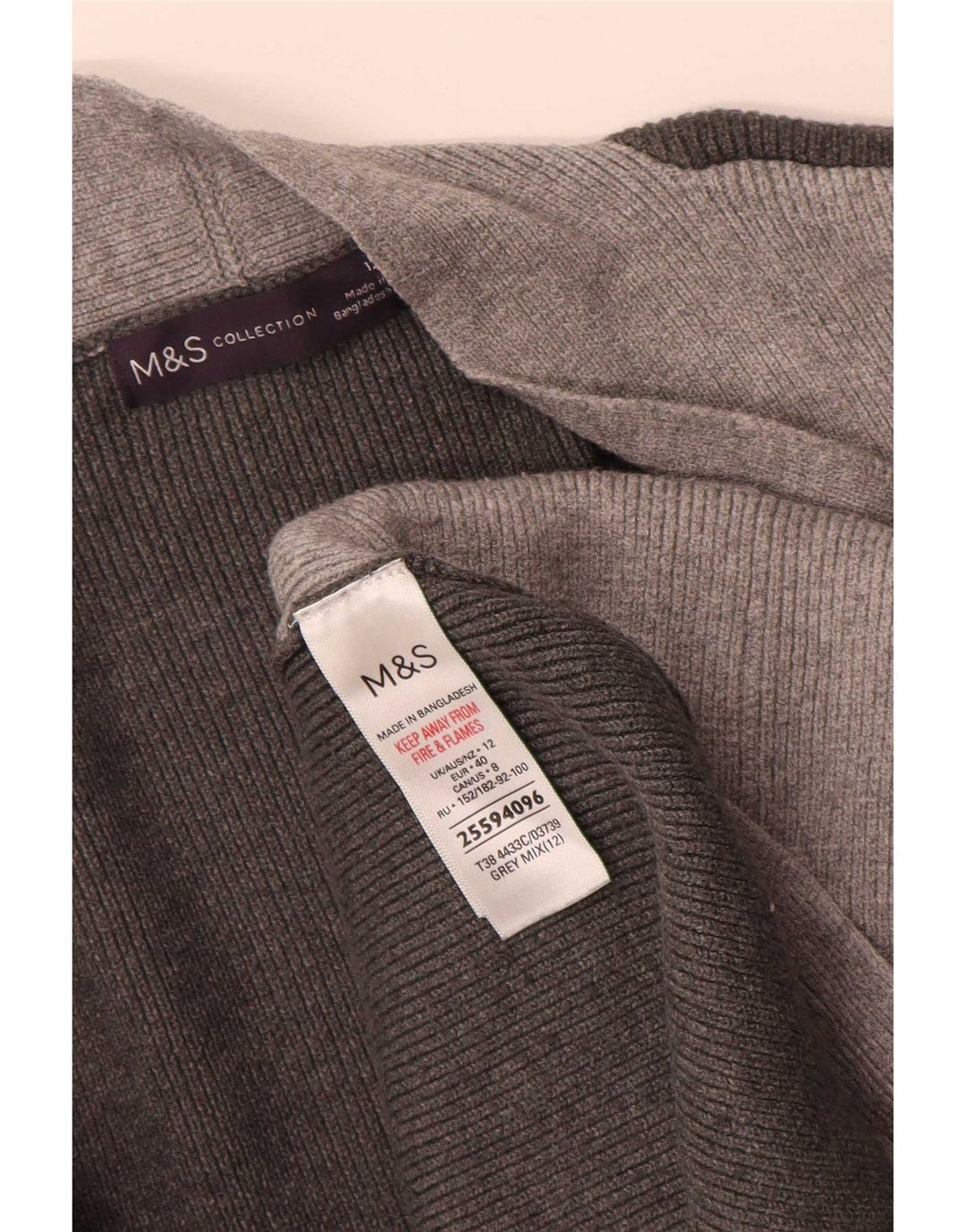 Pulover cardigan cu paragate pentru femei Marks & Spencer UK 12 gri mediu
