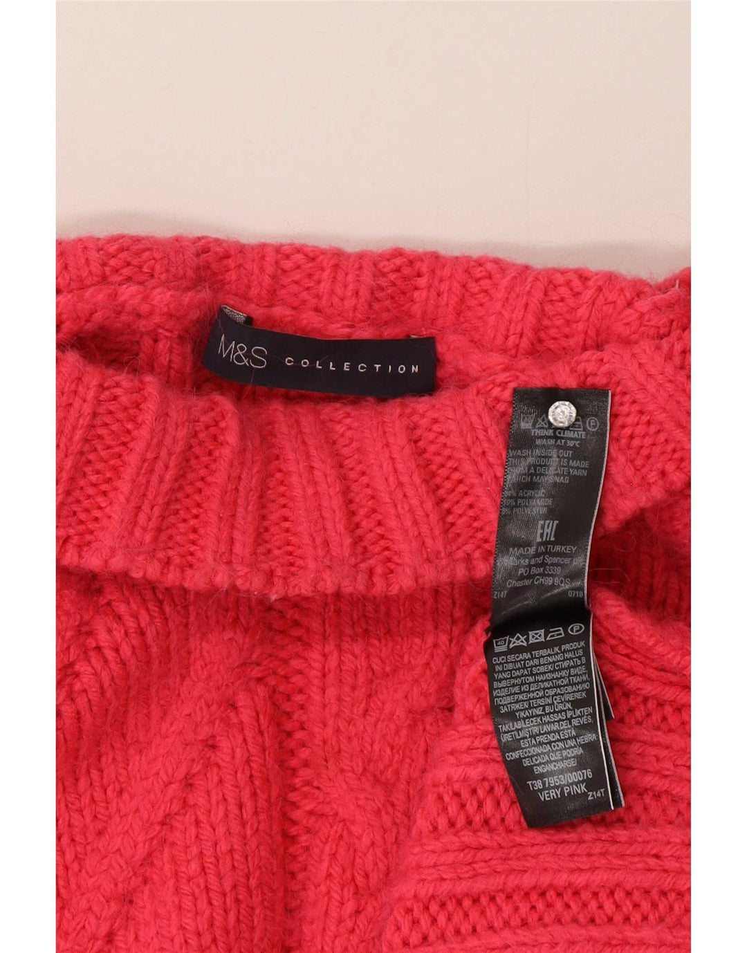 Pulover cu gât țestoasă pentru femei Marks & Spencer UK 16, mare, roz