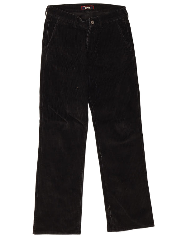 Pantaloni drepti din velur pentru bărbați Rifle W30 L33 bumbac negru