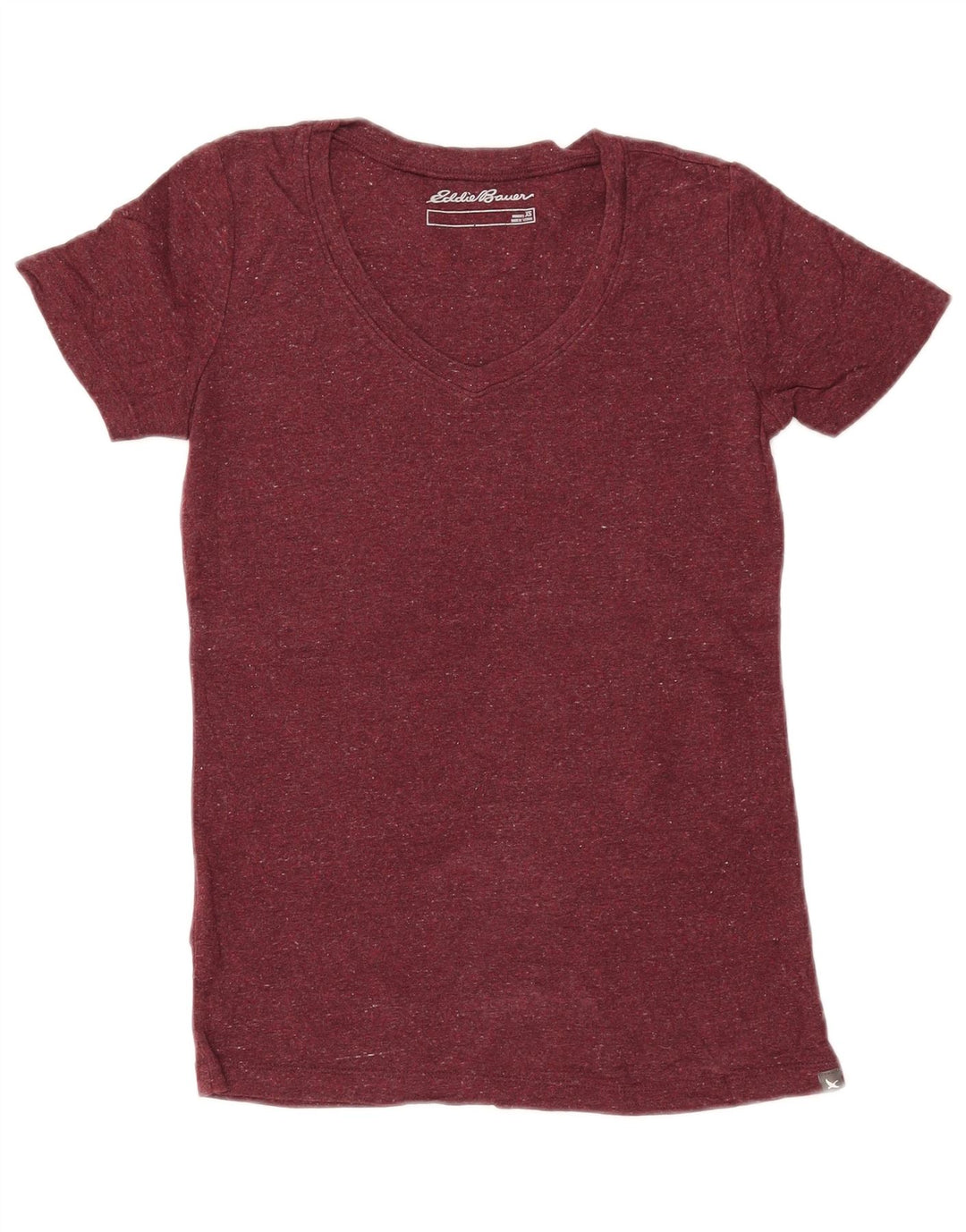 EDDIE BAUER Tricou pentru femei Top UK 6 XS Maroon Flecked Cotton