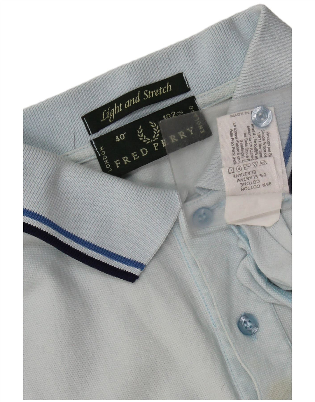 FRED PERRY Tricou polo pentru bărbați, ușor și elastic, din bumbac albastru mic