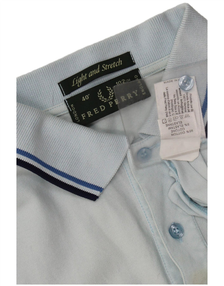 FRED PERRY Tricou polo pentru bărbați, ușor și elastic, din bumbac albastru mic