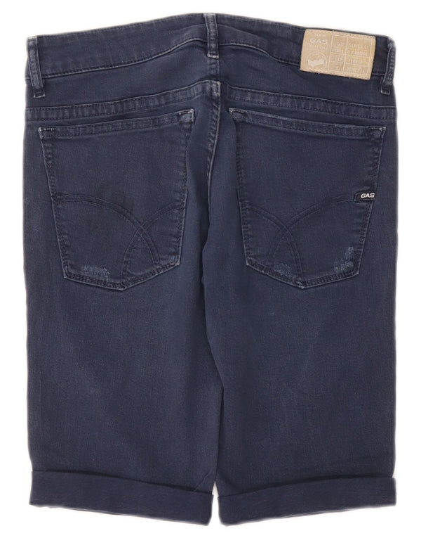 Gas Mens Anders Slim Denim Shorts W31 Medium Bleumarin Bumbac Classic