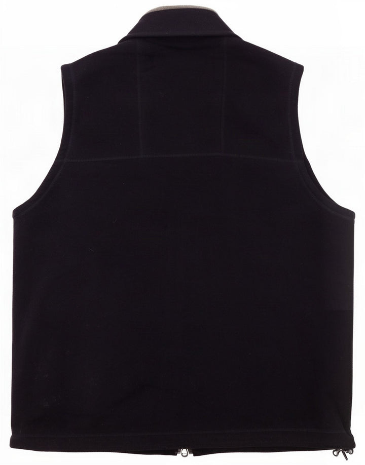 Marks & Spencer Mens Fleece Gilet UK 38 Medium Bluemarin Blue Poliester