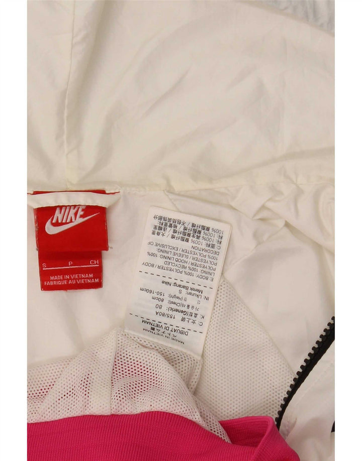 Jachetă de ploaie cu glugă Nike pentru femei UK 10, mic, roz, poliester color bloc