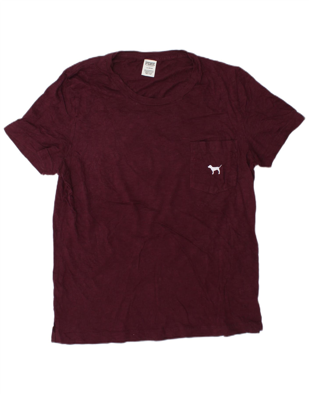 Tricou cu grafică roz pentru bărbați VICTORIA'S SECRET Top mare din bumbac burgundy