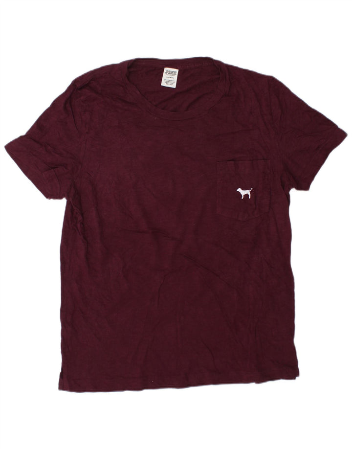 Tricou cu grafică roz pentru bărbați VICTORIA'S SECRET Top mare din bumbac burgundy