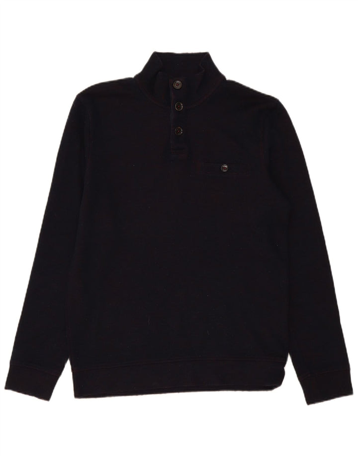 Pulover pentru bărbați Ted Baker cu gât cu nasturi, mărime 2, mic, bleumarin, modern