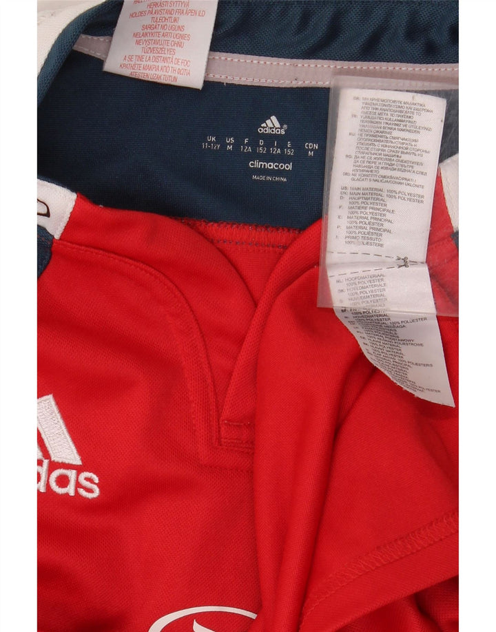 Tricou grafic ADIDAS Munster Rugby pentru băieți Top 11-12 ani, roșu, bloc de culoare