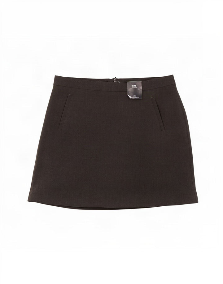 Fusta mini pentru femei Marks & Spencer UK 12 Medium W30 Poliester gri