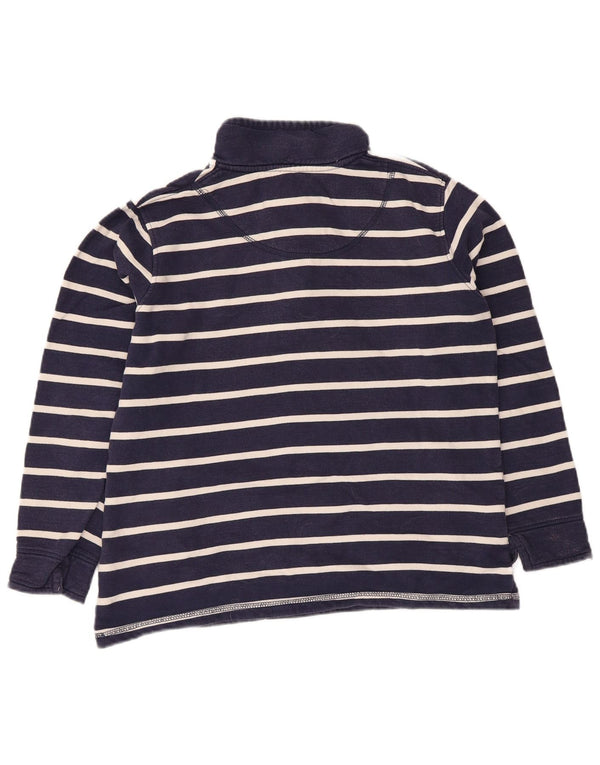 Crew Clothing Pulover pentru femei cu fermoar și gât UK 10 Mic bleumarin cu dungi