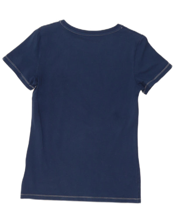CALVIN KLEIN JEANS Tricou cu grafică pentru femei Top UK 10 mic Bumbac bleumarin