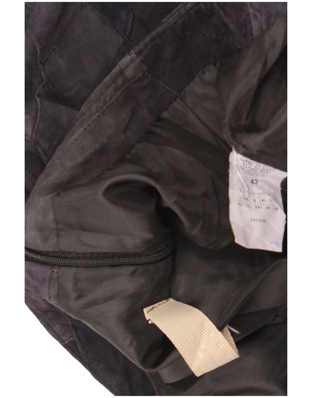 Fusta de piele intoarsa pentru femei VINTAGE UK 10 Small W28 Multicolor Patchwork Piele