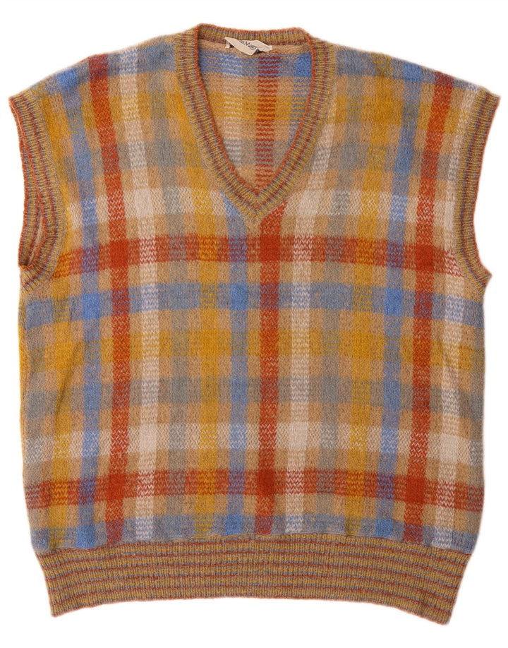 Vestă Vintage pentru bărbați, maiou mare, multicolor, carouri