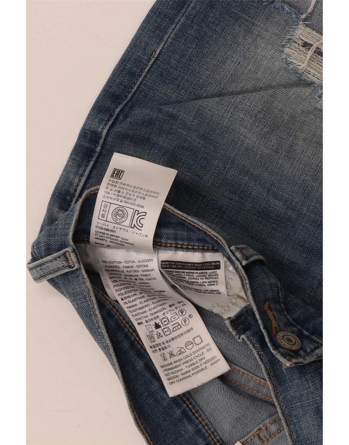 Pantaloni scurți Levi's din denim distressed W27 Small Blue Bumbac