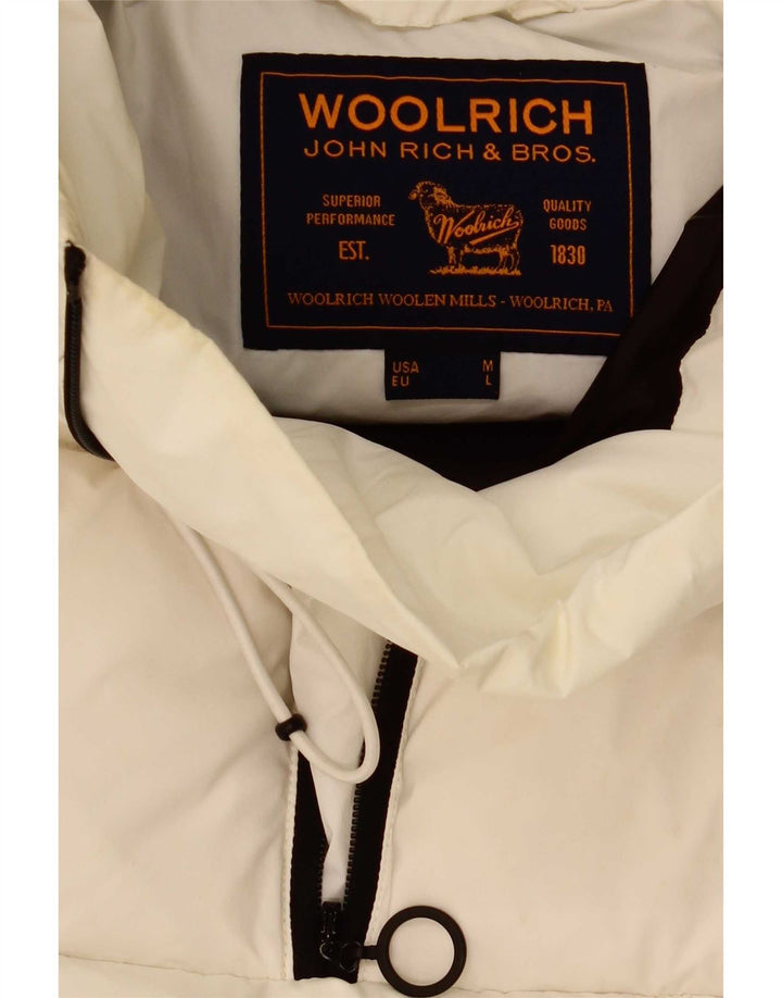 Jachetă căptușită Anorak cu glugă pentru bărbați Woolrich UK 40 Large White