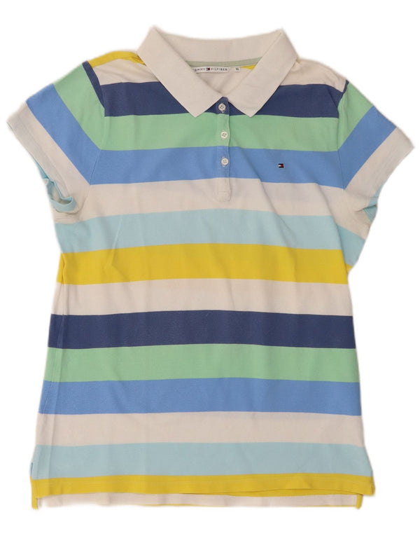 Tommy Hilfiger Womens Polo Shirt UK 20 2XL Multicoloured Striped Cotton
