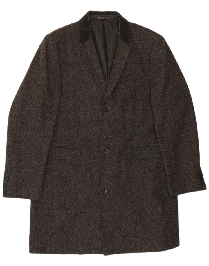 VINTAGE Jachetă pentru bărbați cu paragate obișnuite cu 3 nasturi, UK 46 3XL, gri Check