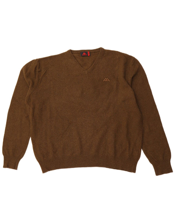 Pulover pentru femei KAPPA cu decolteu în V UK 16 Lână de miel mare kaki