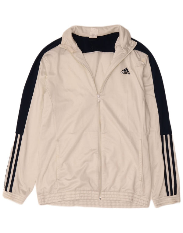 Jachetă de trening pentru bărbați Adidas UK 44/46, mare, alb, poliester color bloc