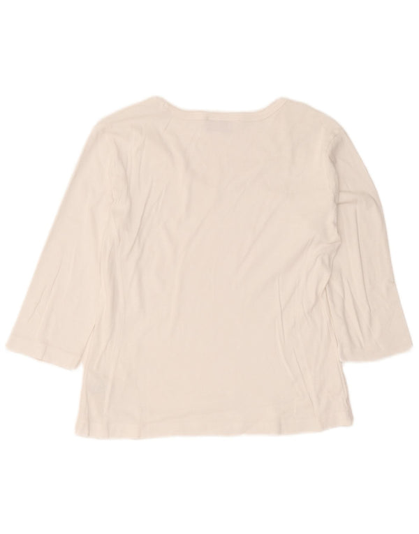 Top pentru femei Champion cu mâneci 3/4 UK 18 XL, bumbac alb