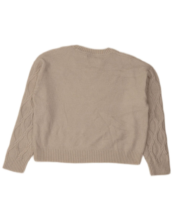 Pulover pentru femei Marks & Spencer, cu decor larg, cu decolteu triplu, UK 14 Medium Beig
