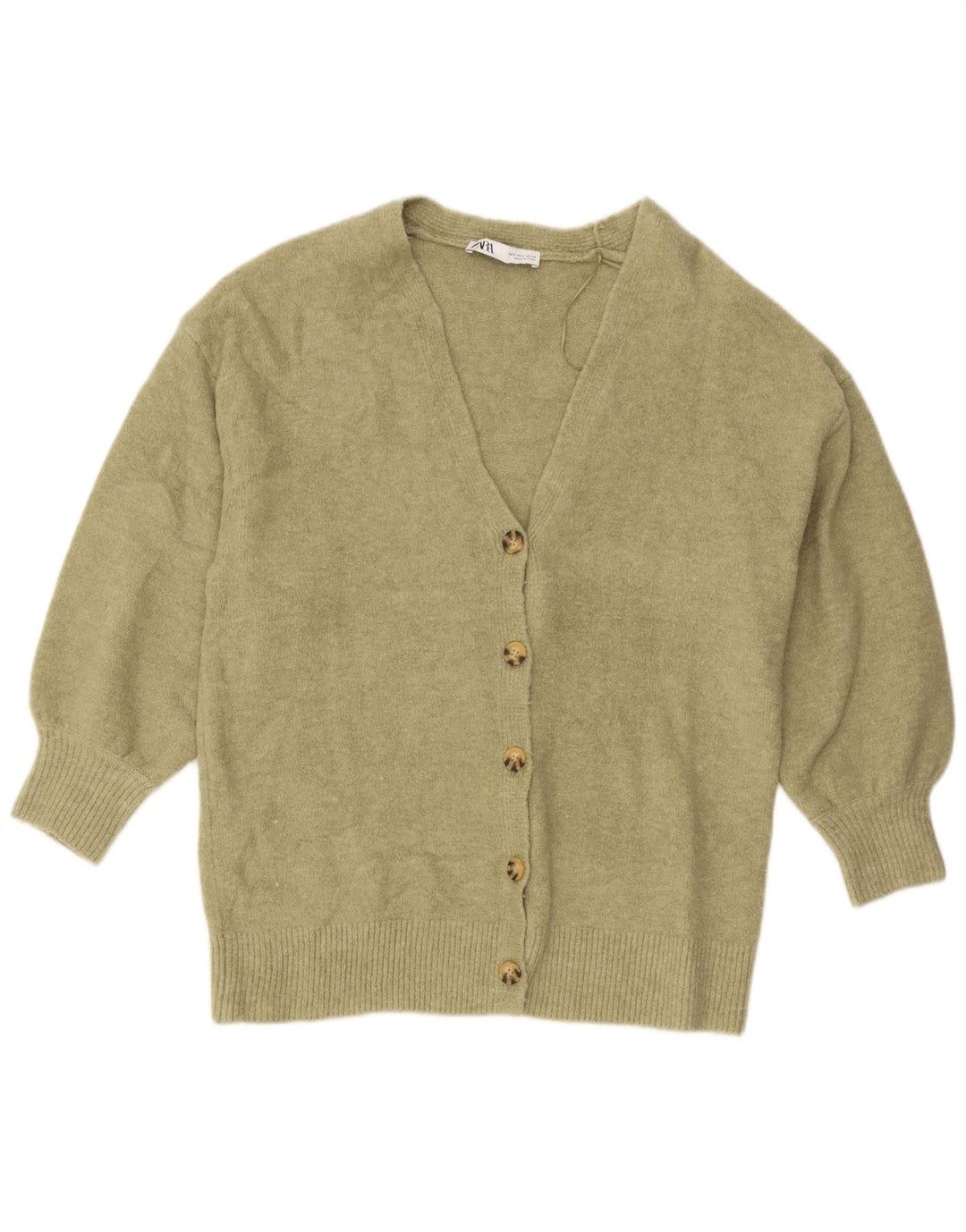Pulover cardigan supradimensionat pentru femei Zara UK 10 Mic Kaki Acrilic