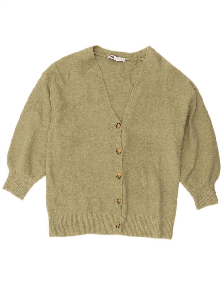 Pulover cardigan supradimensionat pentru femei Zara UK 10 Mic Kaki Acrilic