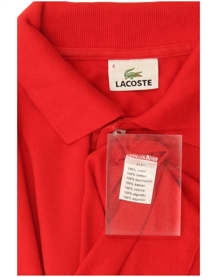 Tricou polo Lacoste pentru bărbați, mărimea 4, bumbac roșu mediu