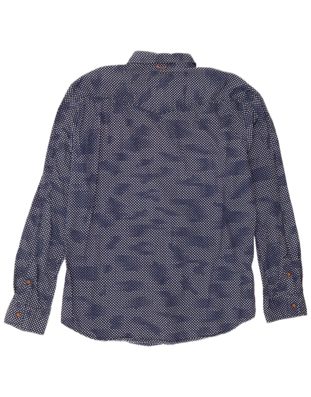 Cămașă pentru bărbați Hugo Boss XL, bumbac geometric, albastru marine