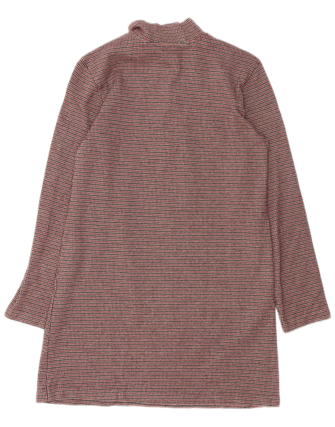 Rochie schimbătoare cu mânecă lungă pentru femei Zara UK 12 Maro Mediu Houndstooth