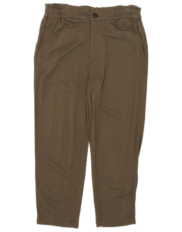 Pantaloni chino conici pentru femei cu talie înaltă Zara XL L32 L27 Kaki Viscoză