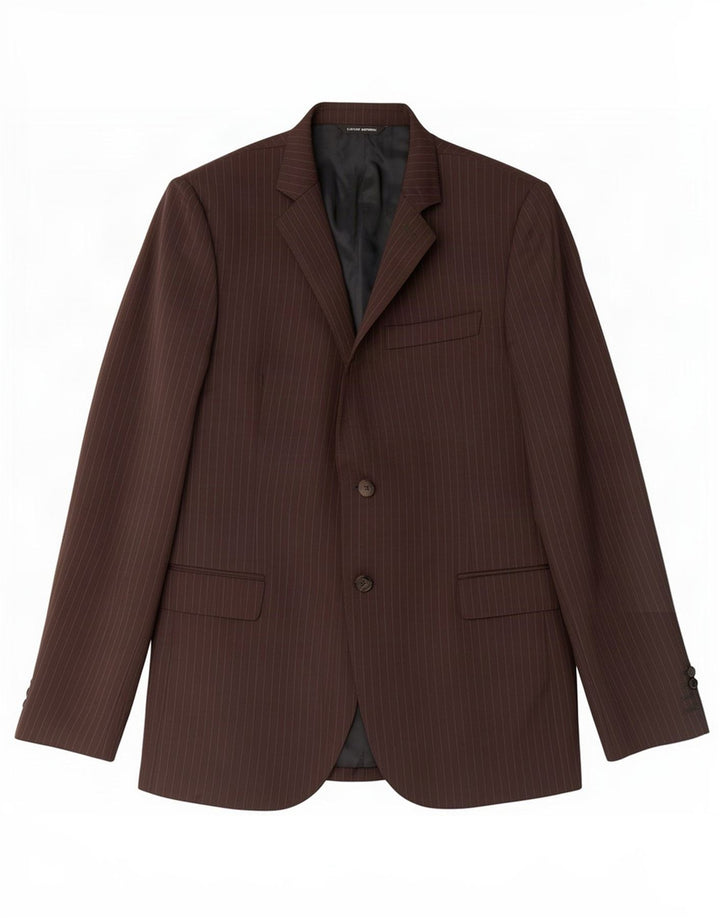 Costume National Mens 2 Button Blazer Jacket IT 48 Medium Brown Pinstripe