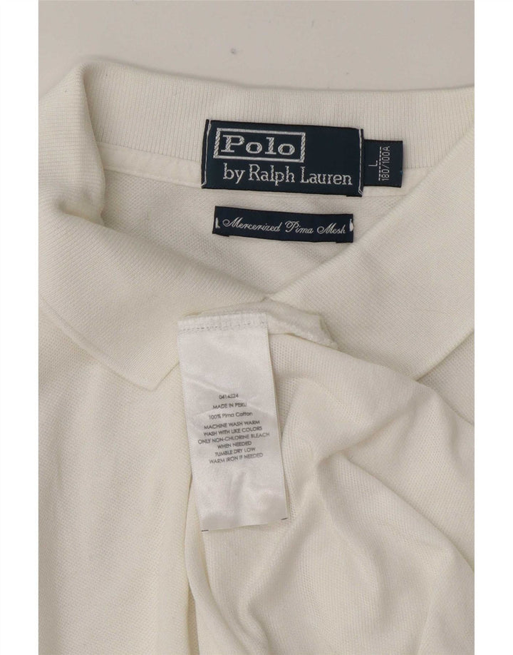 Cămașă Polo Ralph Lauren pentru bărbați, mare, alb, din bumbac