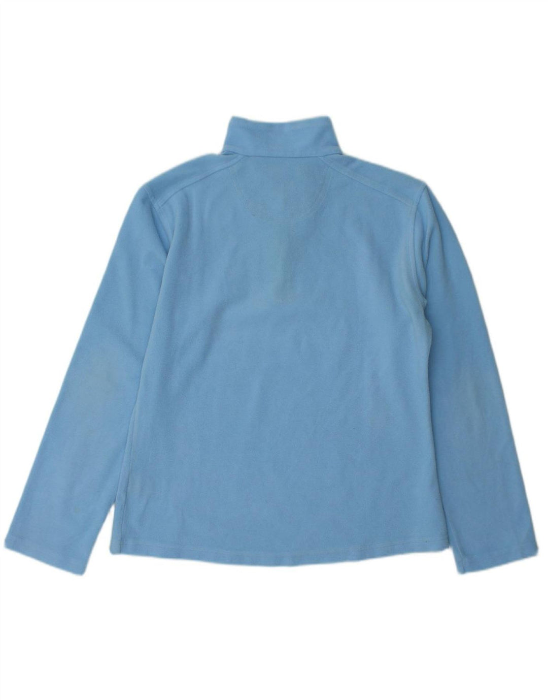 FILA Womens Zip Neck Fleece Jumper UK 14 Large Blue Polyester