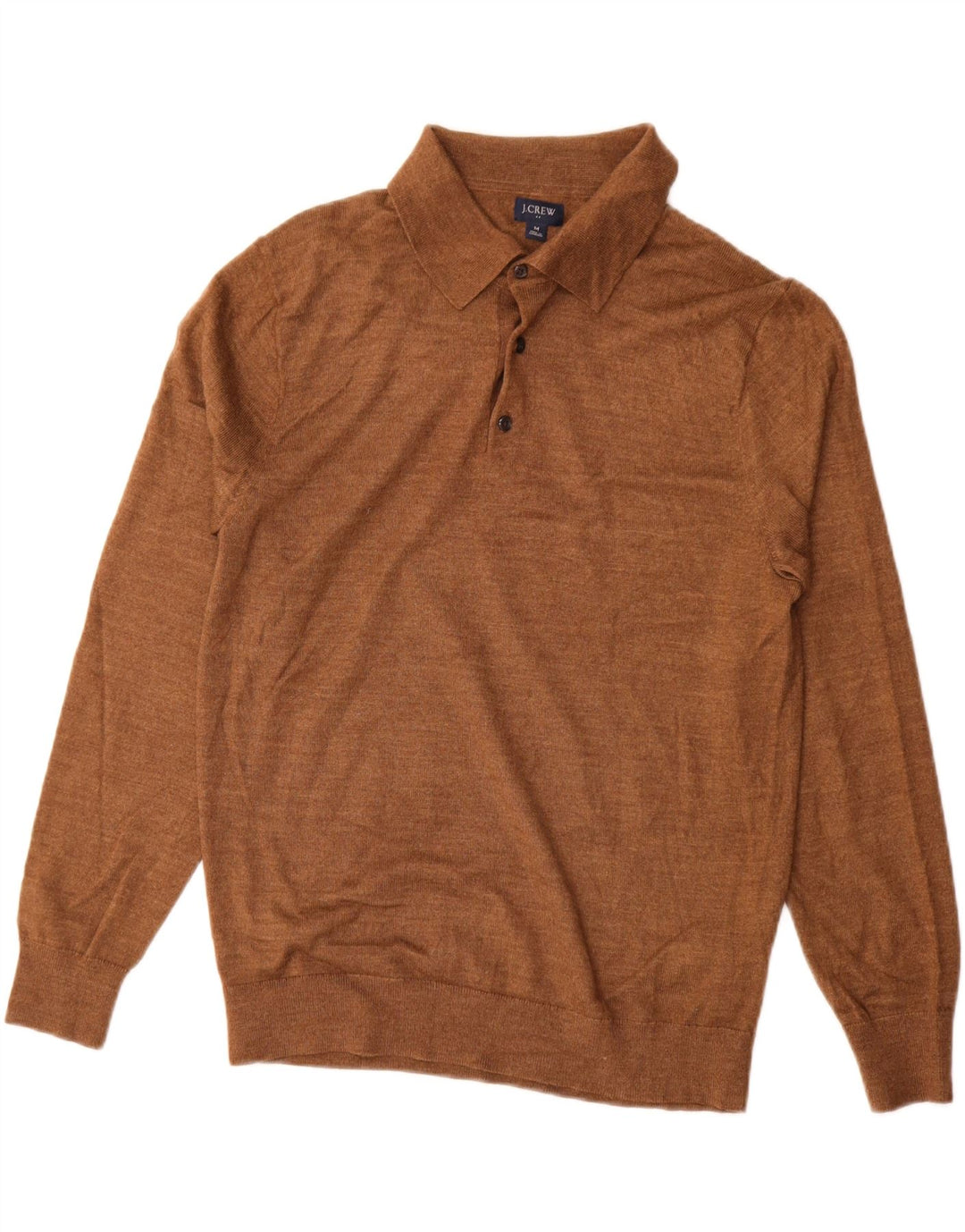 J. CREW Pulover cu gât polo pentru bărbați, maro mediu, acrilic