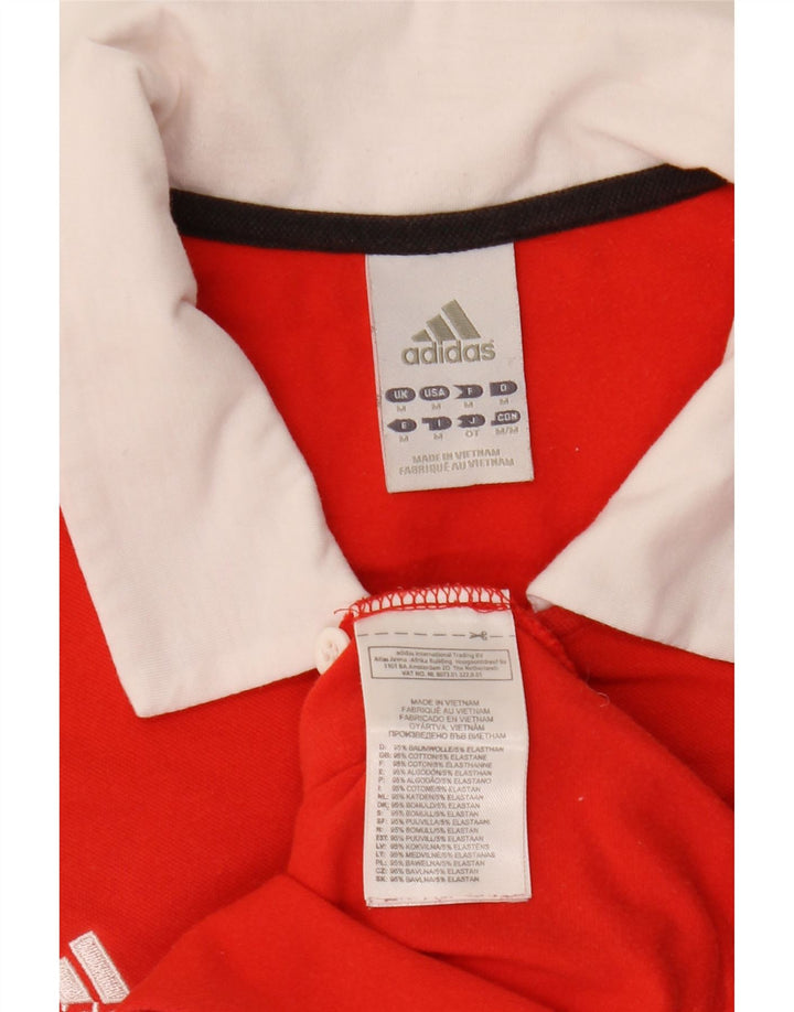 Tricou polo cu grafic pentru femei Adidas UK 14, bumbac roșu mediu