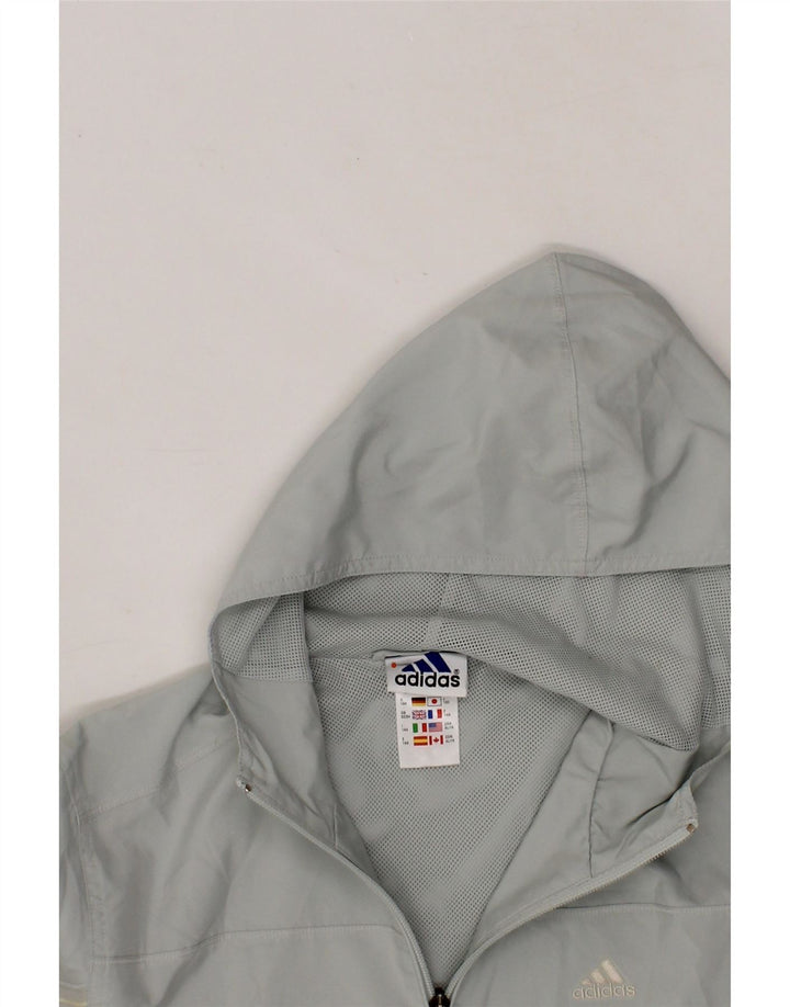 ADIDAS Boys Hooded Tracksuit Top Jacket 13-14 Years Grey Polyester Vintage Adidas and Second-Hand Adidas from Messina Hembry 